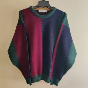 Vintage 90s New Era Sweater Mens Sz L ( Red‎ Green Blue )